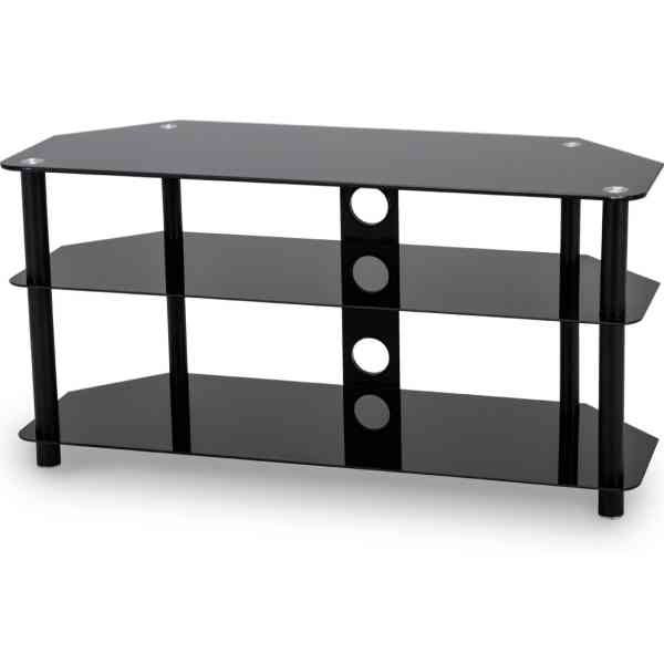 Stealth Mounts 1000mm Black Glass TV Stand for TVs up to 50